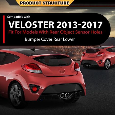 غطاء المصد السفلي الخلفي متوافق مع Hyundai Veloster 2013-2017 866502V521، HY1115117 in Saudi Arabia