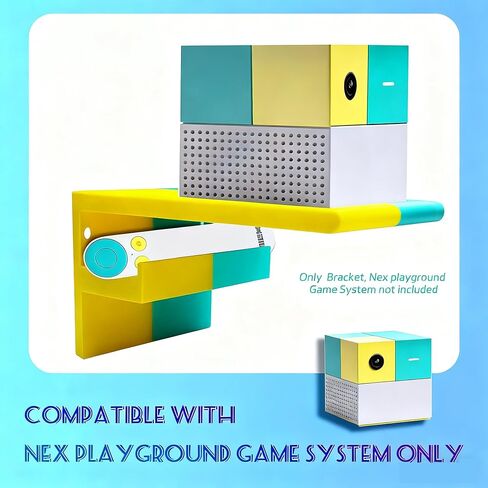 Wall-Mounted Stand Compatible with Nex Playground Console, 3D Printed Stand Hidden Remote Holder for Nex Playground Accessories for Family Gaming Setup, Mint Green Lemon Yellow in Saudi Arabia