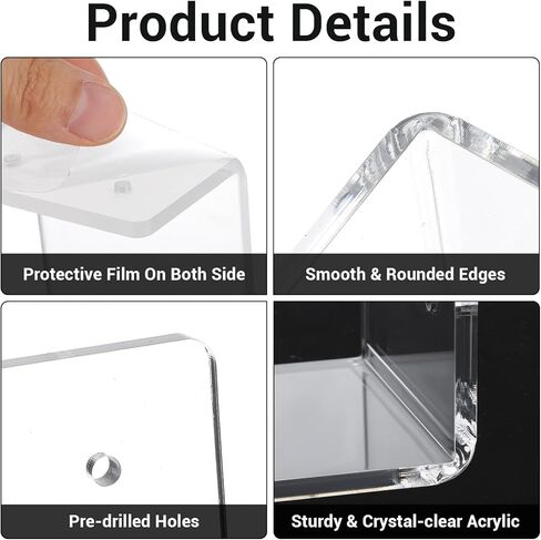 12 حزمة من أرفف الأحذية العائمة المصنوعة من الأكريليك الشفاف - رف عرض أحذية رياضية غير مرئي مثبت على الحائط لمجموعة الأحذية المرتفعة، سهل التركيب (يتضمن الأجهزة) in Kuwait