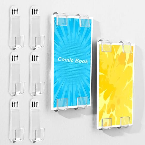 36pcs Clear Floating Comic Book Display Shelves, Self-Adhesive Wall Mount Showcase Holder Stand in Kuwait