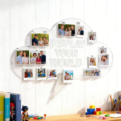 36pcs Clear Floating Comic Book Display Shelves, Self-Adhesive Wall Mount Showcase Holder Stand in Kuwait