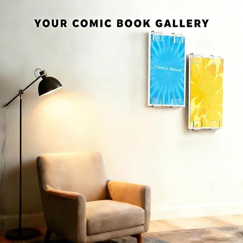 36pcs Clear Floating Comic Book Display Shelves, Self-Adhesive Wall Mount Showcase Holder Stand in Kuwait