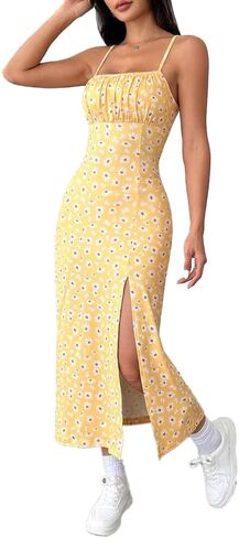 فساتين Ulovmi ماكسي للنساء فستان ضيق بدون أكمام وحاشية مفتوحة بدون ظهر in Kuwait