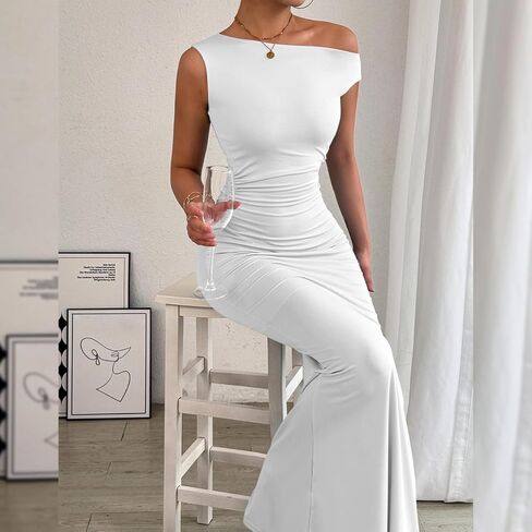 فستان Yeshire نسائي مثير أنيق للحفلات الرسمية Bodycon بدون أكمام للنادي وحفلات الكوكتيل فساتين طويلة طويلة in Kuwait