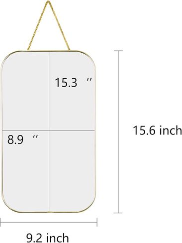 Gold Rectangular Wall Mirror, 15.6x9.2 Inch Modern Decorative Wall Mirror, Suitable for Bathrooms, Hallways, Entryways, and Other Spaces(15.6x9.2 inch) (Gold) in Saudi Arabia