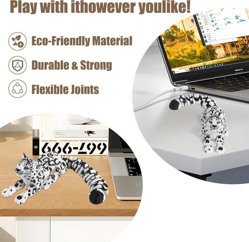 3D مطبوعة سنو ليوبارد، أسود أبيض مرقط تصميم 3D مطبوعة الحيوانات ديكور حيوانات مفصلية كبيرة سنو ليوبارد تمثال تمثال in Saudi Arabia