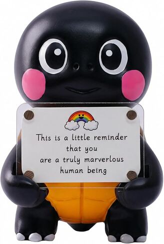 Positive Cow Figurine - 5.1" Tall Hand-Painted Resin Indoor Office Desk Decoration with Cute Motivational Sign, Funny Gift for Women Friends Bestie BFF Bestfriend Coworkers in Kuwait