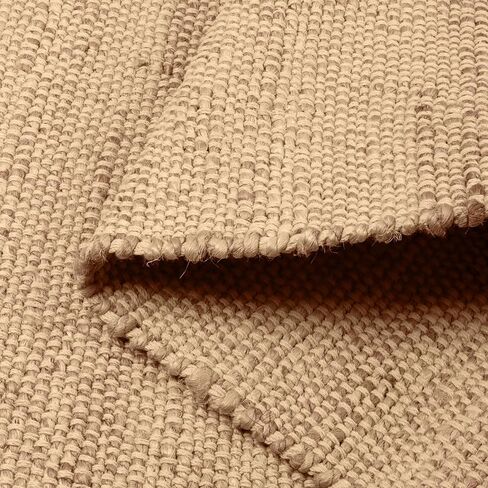 Delara Handwoven Jute and Cotton Area Rug - Natural Rug, Farmhouse Accent Rug for Living Room, Bedroom, or Entryway - Sustainable, Flatweave - (4x6 Ivory) in Saudi Arabia