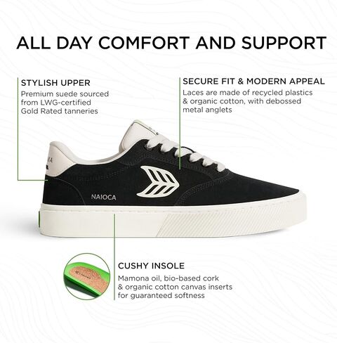 Cariuma NAIOCA Suede Sneakers, Comfortable Shoes for Men, Lightweight & Sustainable, Versatile Casual Footwear with 100% Vegan Insoles, Rubber Soles in Saudi Arabia