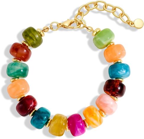 أساور مطرزة ملونة للنساء - أساور خرز راتينج صيفية عصرية للشاطئ، هدايا مجوهرات مكتنزة لقضاء العطلات والعطلات in Kuwait