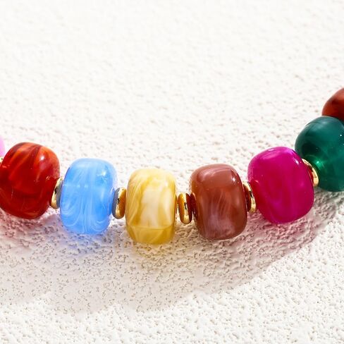 Colorful Beaded Bracelets for Women - Trendy Summer Beach Resin Beads Bracelets, Chunky Statement Jewelry Gifts for Vacation Holiday in Saudi Arabia
