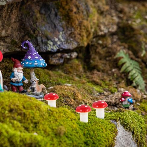 PRETYZOOM 12pcs Mini Red Mushroom Picks Mushroom Cake Decorations Cupcake Toppers Christmas Fairy Garden Micro Landscape Decorations in Kuwait