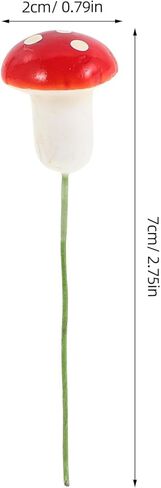 PRETYZOOM 12pcs Mini Red Mushroom Picks Mushroom Cake Decorations Cupcake Toppers Christmas Fairy Garden Micro Landscape Decorations in Kuwait