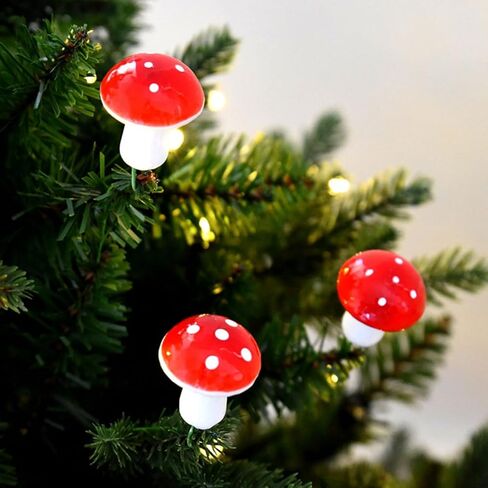 PRETYZOOM 12pcs Mini Red Mushroom Picks Mushroom Cake Decorations Cupcake Toppers Christmas Fairy Garden Micro Landscape Decorations in Kuwait