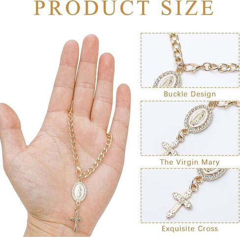 3 Pieces Car Rosary for Rearview Mirror Charm Steering Wheel Rosary Accessory Cross Pendant Car Decor Auto Interior Hanging Accessories in Kuwait