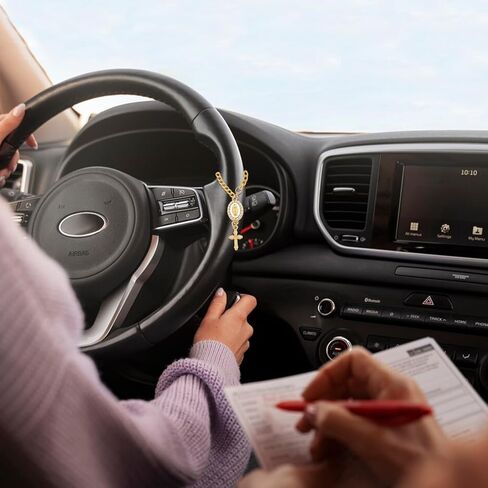 3 Pieces Car Rosary for Rearview Mirror Charm Steering Wheel Rosary Accessory Cross Pendant Car Decor Auto Interior Hanging Accessories in Kuwait