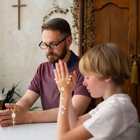 3 Pieces Car Rosary for Rearview Mirror Charm Steering Wheel Rosary Accessory Cross Pendant Car Decor Auto Interior Hanging Accessories in Kuwait