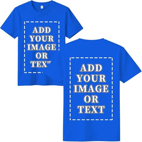 FEEGO Thickened Cotton Short Sleeve Custom T-Shirts,Front & Back Print,Personalized with Your Photo,Fit for Men Women in Kuwait