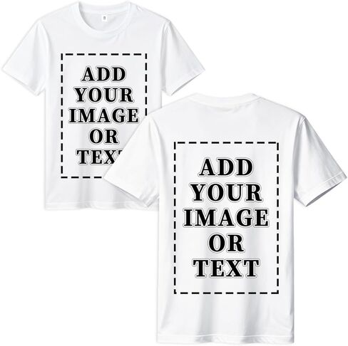 FEEGO Thickened Cotton Short Sleeve Custom T-Shirts,Front & Back Print,Personalized with Your Photo,Fit for Men Women in Saudi Arabia