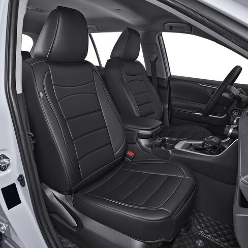 RAV4 Seat Covers Custom for Toyota RAV4 2019 2020 2021 2022 2023 2024 2025 2026 LE,XLE,XLE Premium,Limited,Base,SE Full Set Luxury Faux Leather Seat Cover with Interior Accessories(Black) in Saudi Arabia