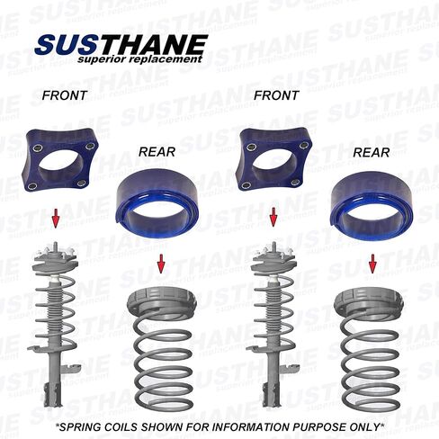 Complete Front & Rear Levelling Lift Kit 30mm /1.2"- Front Strut Spacers & Rear Coil Springs Spacers LH RH in High grade Polyurethane - fits ESCAPE MARINER MAVERICK TRIBUTE 1st & 2nd gen in Kuwait