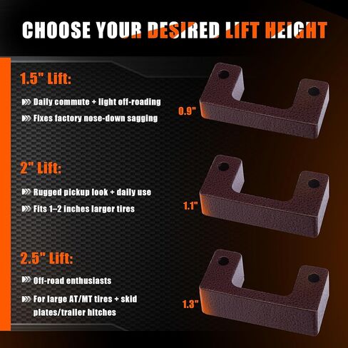 1.5" Leveling Lift Kit for 2WD/4WD 2007-2019 silverado 1500 Sierra Yukon XL1500 Avalanche Suburban 1500 Tahoe, for 2WD only 2019-2025 silverado 1500 Sierra Yukon XL1500 Avalanche Suburban 1500 Tahoe in Kuwait