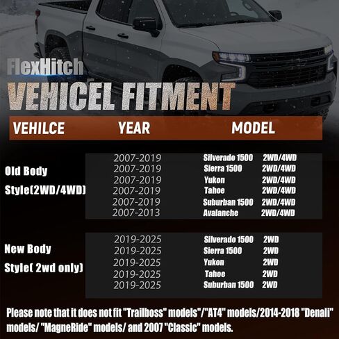 1.5" Leveling Lift Kit for 2WD/4WD 2007-2019 silverado 1500 Sierra Yukon XL1500 Avalanche Suburban 1500 Tahoe, for 2WD only 2019-2025 silverado 1500 Sierra Yukon XL1500 Avalanche Suburban 1500 Tahoe in Kuwait