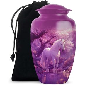 الجرار يونيكورن للرماد البشري للنساء - الجرار التذكارية لحرق زهر الكرز للعائلة - جرة جنازة للرجال - جرة للأم والأب - هدية مزخرفة للذكور والإناث - صغيرة - 3 بوصة، مجموعة من 4 in Kuwait