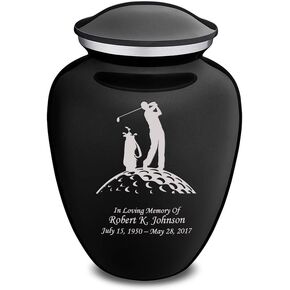 Geturns Embrace Small Personalized Golf Cremation Urns for Human Ashes I Green Funeral Urn for Men and Women I 44 lbs in Kuwait
