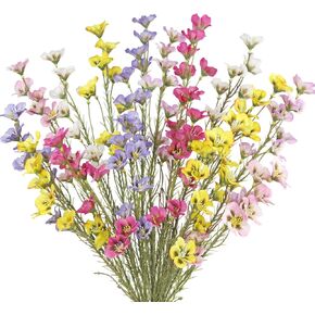 16Pcs Artificial Wildflowers with Stems Bulk Silk Spring Flowers Floral Picks Gradient Multicolor Fake Forsythia Branches Faux Wildflowers Arrangement for Home Decor Indoor Wedding Centerpieces in Saudi Arabia