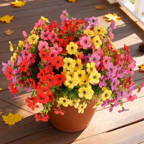 Artificial Flowers for Outdoor,12 Bundles Silk Fake Flowers,UV Resistant Realistic Plastic Faux Plants,No Fade Colorful Daisy for Porch,Patio,Garden,Window Box(6 Multicolor) in Saudi Arabia