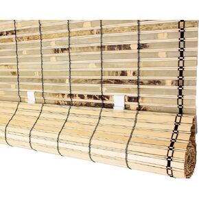 Seta Direct, Natural Bamboo Slat Tortoise Shell Cordless Roll Up Window Blind 72-Inch Wide By 72-Inch Length in Kuwait