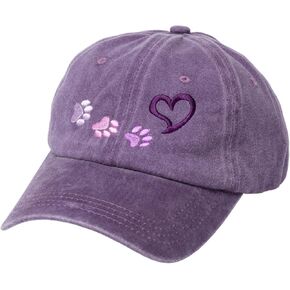 Paws to My Heart Distressed Cotton Baseball Cap Adjustable Embroidered Paw Print Heart Hat for Women Animal Lover Gift in Kuwait