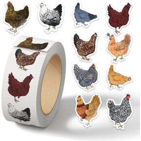 500Pcs Cute Cartoon Chicken Stickers - 1Inch Round Self Adhesive Stickers, Aesthetic Water Bottle Stickers, Envelope Seal Labels, Gift Decor Paster for Scrapbooking, Laptops in Kuwait