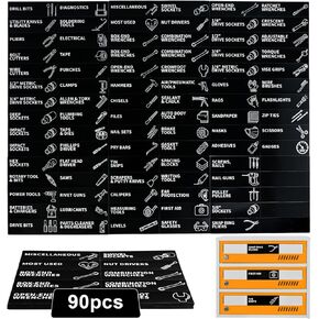 90 PCS Magnetic Toolbox Labels – 3.5"x1" Large Tool Box Stickers,Strong Magnets for Tools Chest Drawer Organization – Fits U.S. General Tool Box Accessories & All Steel Tools Cabinets in Kuwait