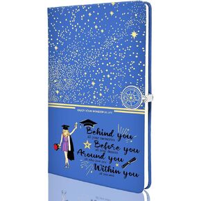 LBWCER Inspirational Graduation Journal Congratulations Graduating Journey Leather Notebook (Graduation Blue) in Kuwait