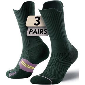 Bamboo Viscose Compression Running Crew Socks, Moisture Wicking Anti-Blister Hiking Athletic Cycling Gym Socks (US, Alpha, Medium, Regular, Regular, Storm Teal) in Kuwait