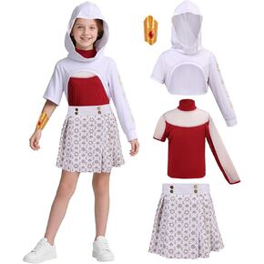 4PCS Girls Nova Zombies 4 Costume, Cheerleader Dance Dress with Mesh Top Skirt Bracelet Halloween Cosplay Outfit For Kids in Kuwait