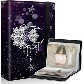 Moonflower Small Photo Album 4x6 inch PU Leather Cover Photo Albums with Elastic Band 120 Photos Inner Transparent Pockets Design for Family Anniversary Wedding Baby Pets in Kuwait