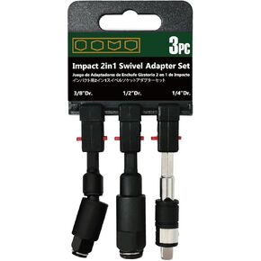 مجموعة محول مقبس الصدمات الدوارة 2 في 1 من KESI، 3 قطع، متعددة الوظائف، 1/4 بوصة، 3/8 بوصة، 1/2 بوصة، درجة التأثير، دوران 360 درجة، حامل لقم مغناطيسي، فولاذ Cr-Mo، براءة اختراع أمريكية، مثقاب كهربائي ومفتاح ربط in Kuwait