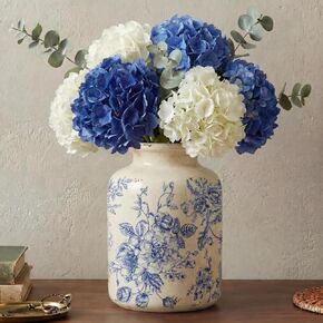 مزهرية زهرية خضراء حكيمة مقاس 7.8 بوصة مزهرية زهرية ريفية صينية مزهرية سيراميك متشققة بالثلج حامل كبير لديكور المنزل ورف الكتب والمكتب وغرفة المعيشة والديكورات الصينية in Kuwait