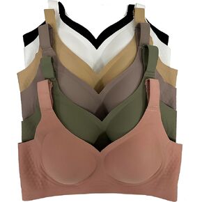 Women’s Wireless T-Shirt Bras 6 Pack Full Coverage Comfortable Everyday Wear Size B to DDD Cups Bra in Saudi Arabia
