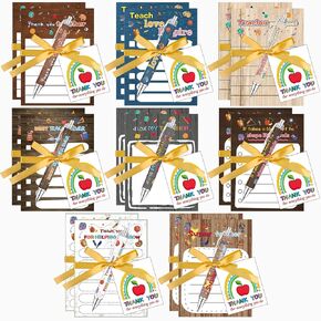 16 مجموعة من هدايا تقدير المعلم - 16 قلمًا للمعلم، 16 دفتر ملاحظات لاصق، 16 شريطًا، 16 بطاقة شكر، صندوق هدايا واحد، ملاحظات لاصقة تحفيزية، أقلام ملهمة هدية للوازم المكتبية in Kuwait