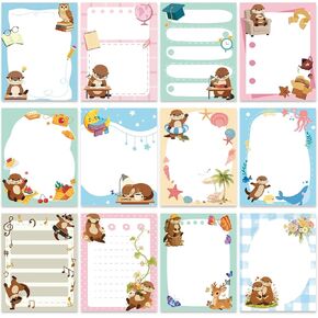Otter Sticky Notes Gifts, 12 Pack Sea Otter Notepads 3x4 Inch Gifts for Coworkers Students, Ocean Animals Memo Pads Office School Supplies for Men Women (600 Sheets) in Kuwait
