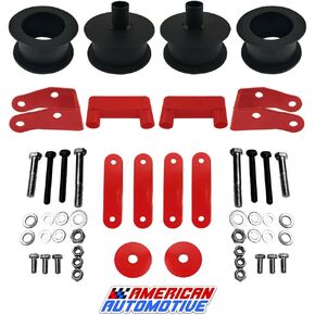 American Automotive Wrangler JK Full Lift Kit Red 3" Front + 3" Rear Steel Coil Spacers + Shock Extenders Suspension Leveling Kit 2WD 4WD in Kuwait