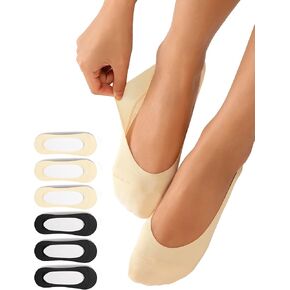 Tournesol Women's 6 Pairs No Show Socks Non Slip Low Cut Socks Invisible Ice Silk Footies Sock for Flats Loafers Size 5-11 in Kuwait