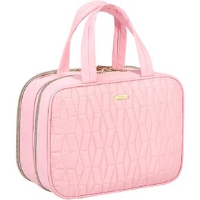 Voova Hanging Travel Toiletry Bag for Women Men, Waterproof Makeup Cosmetic Organizer Holder for Toiletries Accessories, Traveling Essentials,Shampoo,Full-Sized Container, Brushes Kit Set, Pink in Kuwait