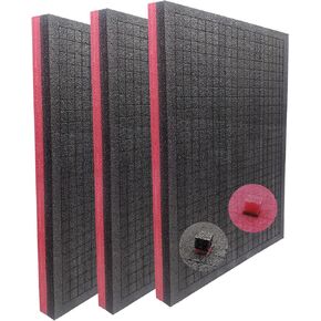 صفائح إسفنجية KYHSOM Pick and Pluck مكونة من 3 قطع مقاس 16x12x1 بوصة - بولي إيثيلين خلوي خفيف الوزن مُكعب مسبقًا (EPE) لصندوق الأدوات وحقيبة الكاميرا ومنظم تخزين الحرف اليدوية in Kuwait