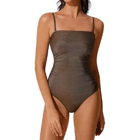 RXRXCOCO Women Tummy Control One Piece Swimsuits Ruched Strapless Bathing Suits Slimming Swimwear in Kuwait