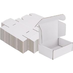MEBRUDY 9x6x2 بوصة صناديق الشحن حزمة من 50، صندوق من الورق المقوى المموج الصغير لتعبئة البريد البريدي، أبيض in Kuwait